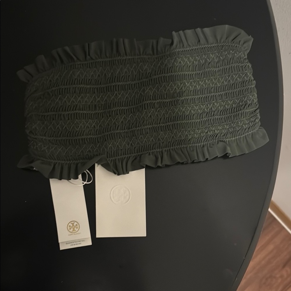 Tory Burch Green Halter Bikini Top